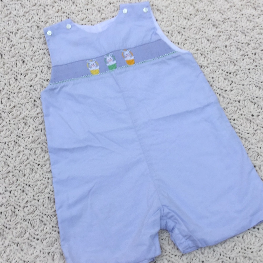 Easter bunny themed smocked cotton jumper NWOT